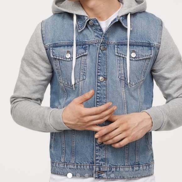 h&m hooded denim jacket